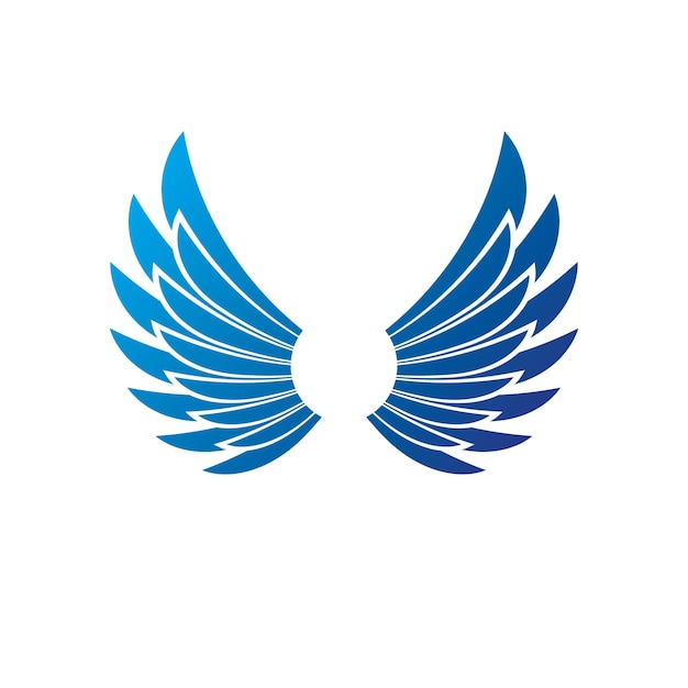 Oude symbolische vleugels embleem. Heraldische vector ontwerpelement. Retro-stijl label, heraldiek logo.