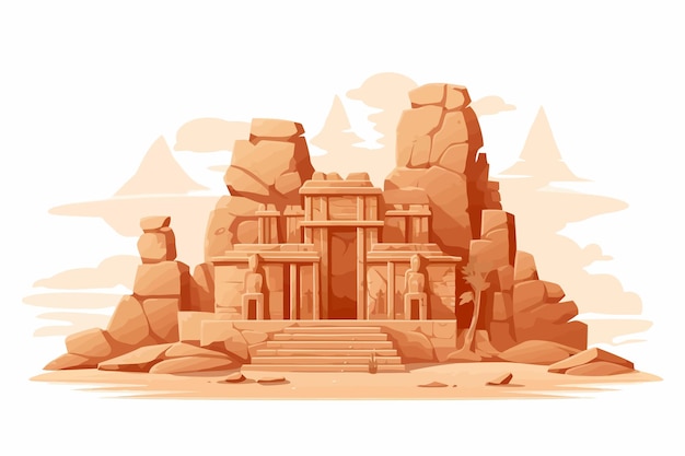 oude tempel ruïne vector plat minimalistische geïsoleerde illustratie