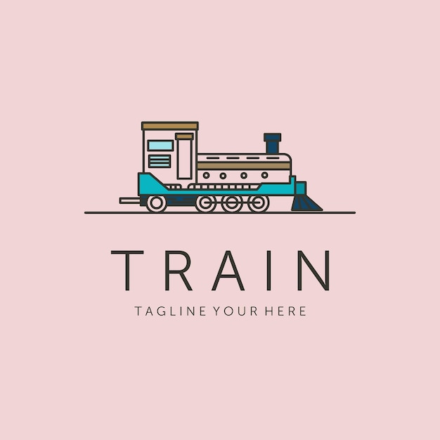 Vector oude trein pictogram lijn kunst logo vector symbool illustratie ontwerp