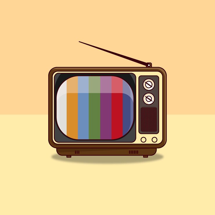 Oude TV CartoonIllustratie