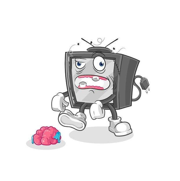 Oude tv zombie karakter mascotte vector