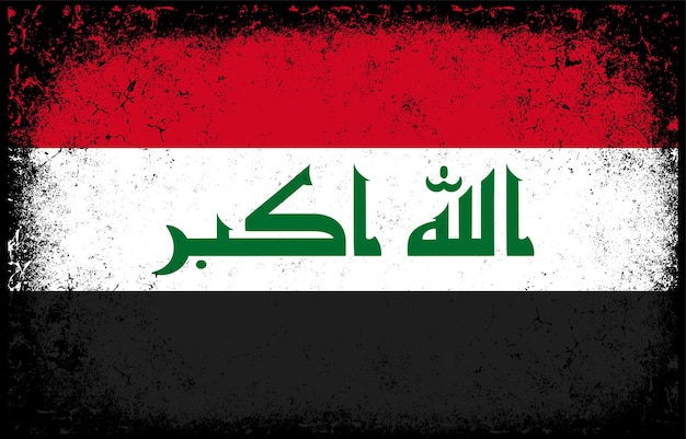 Oude vuile grunge vintage irak nationale vlag achtergrond