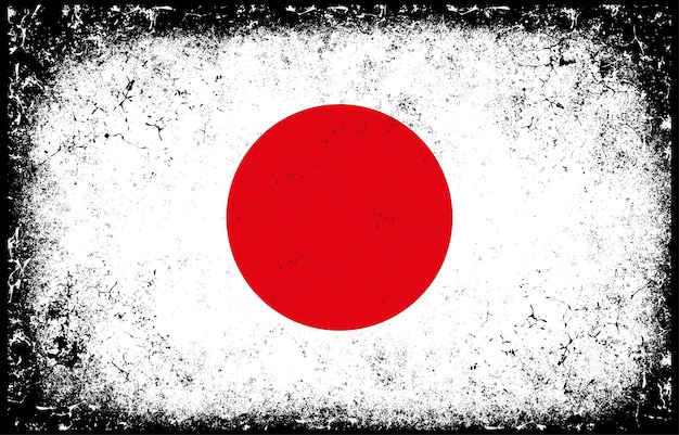 oude vuile grunge vintage japan nationale vlag illustratie