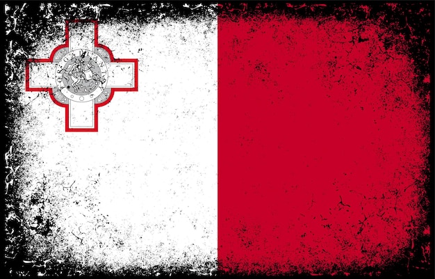 oude vuile grunge vintage malta nationale vlag achtergrond