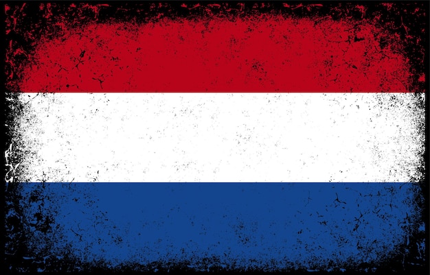 oude vuile grunge vintage nederland nationale vlag illustratie