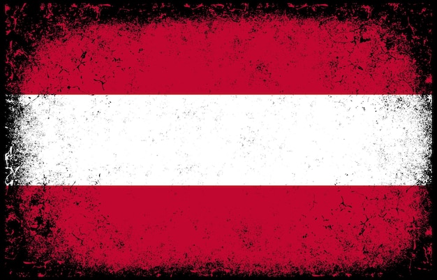 Oude vuile grunge vintage oostenrijkse nationale vlag illustratie