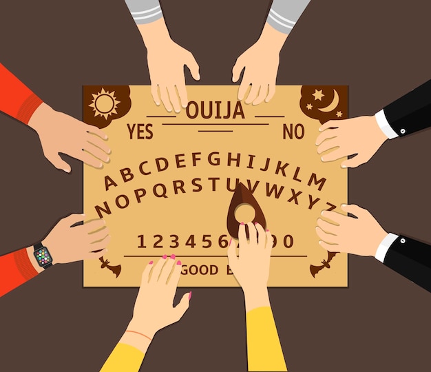 Ouija board playing flat