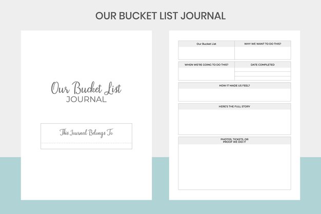 Vettore il nostro bucket list journal kdp interior