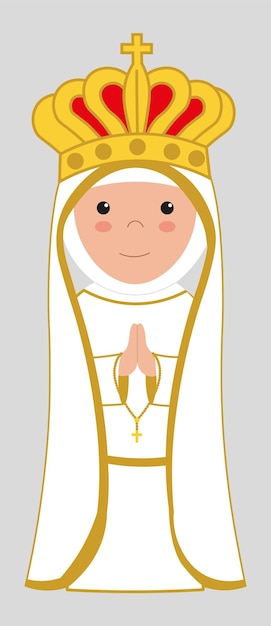 Our lady of ftima cute illustration