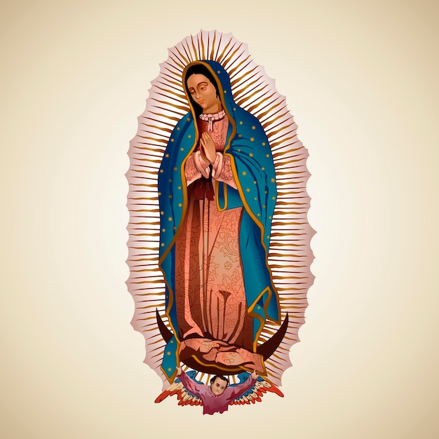 벡터 과달루페 성모 마리아, 종교, virgen de guadalupe, 과달루페 성모 축제,