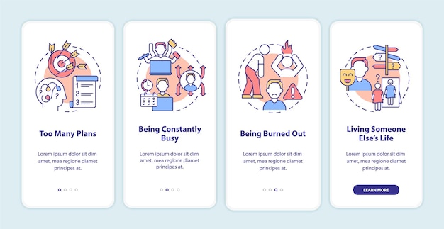 Out of balance life onboarding mobile app screen