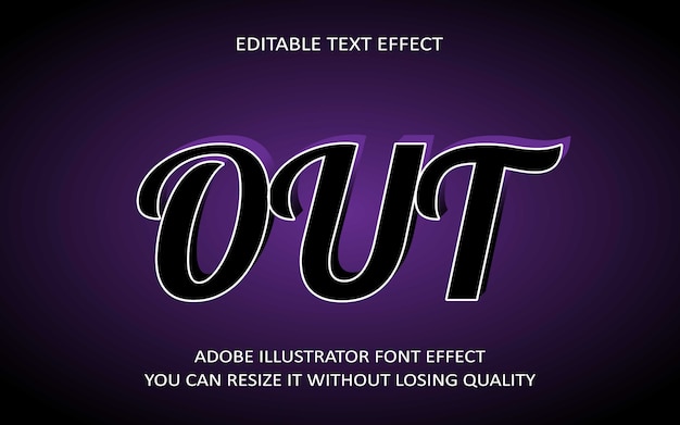 Out editable text font effect