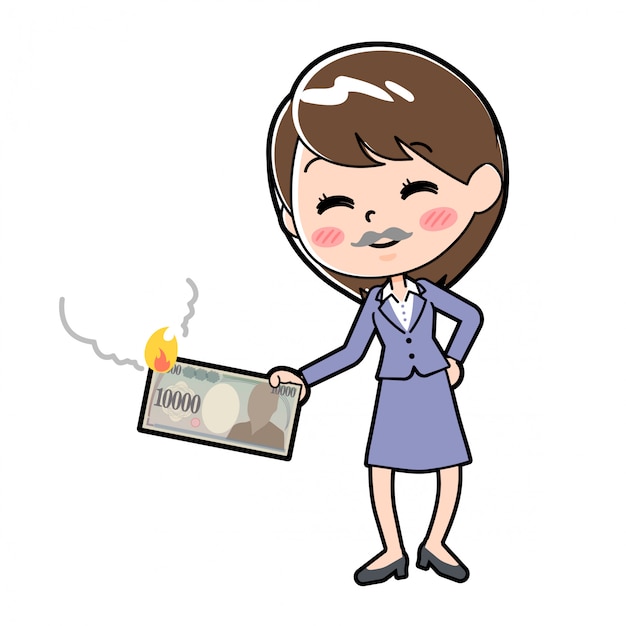 Vector out line business woman satire picture