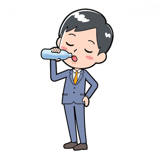 Out line businessman_drinking-water