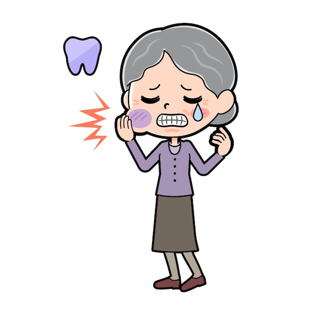 Out line purple wear grandma toothache