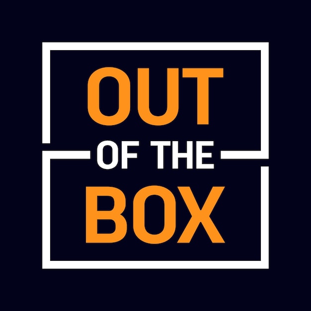 Out Of The Box 타이포그래피 동기 부여 인용 디자인