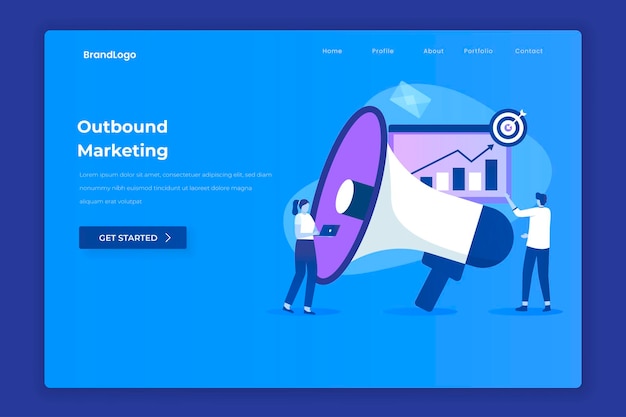 Vector outbound marketing landing page.