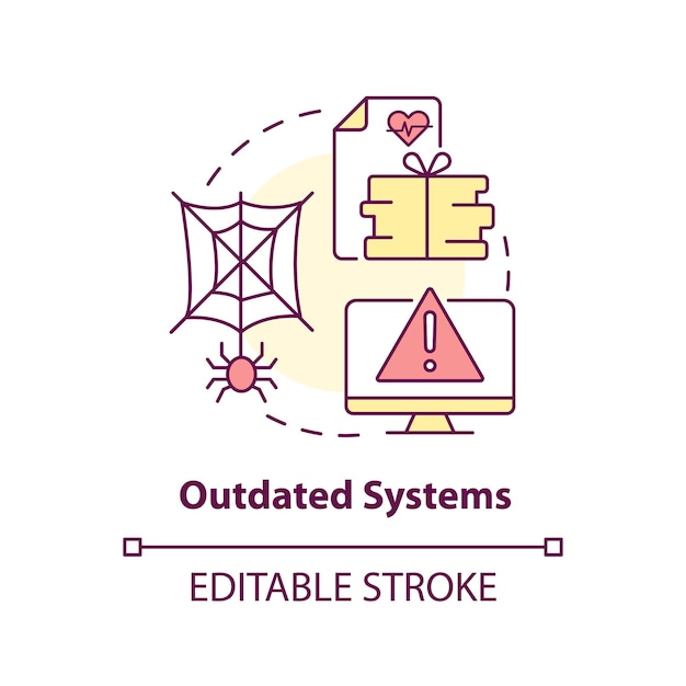 Outdated systems concept icon