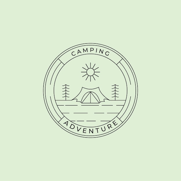 Outdoor adventure camps logo vector symbol illustration design