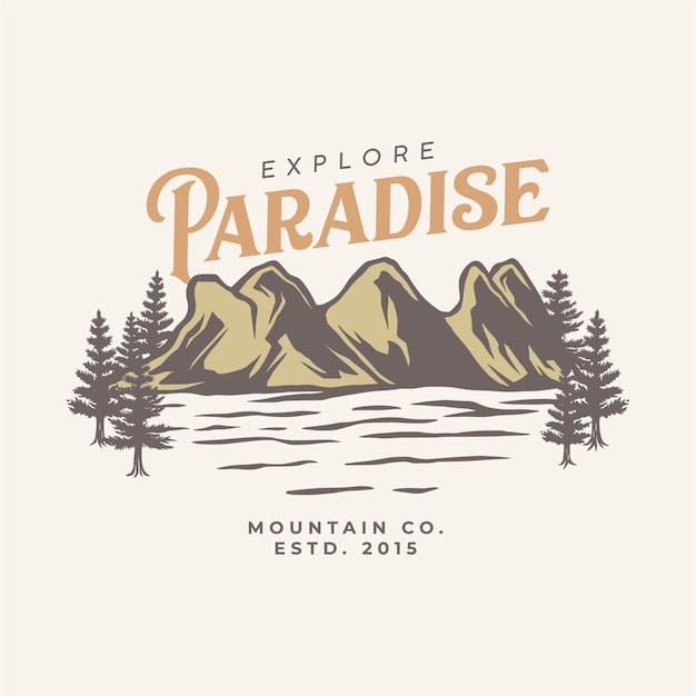 Outdoor adventure design illustration with vintage drawing style