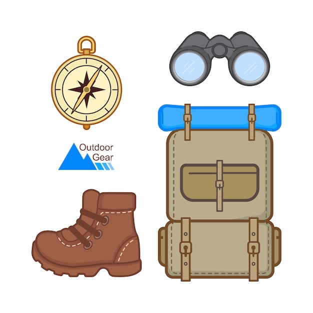 Vector outdoor adventure gear