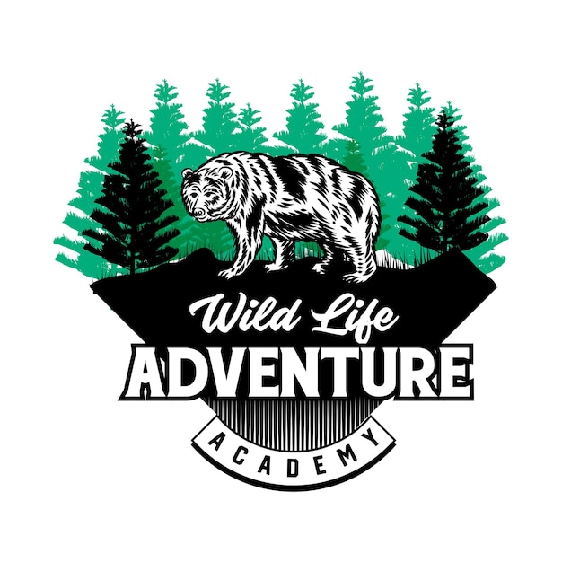 Outdoor adventure and hunt sport club sign or badge vector