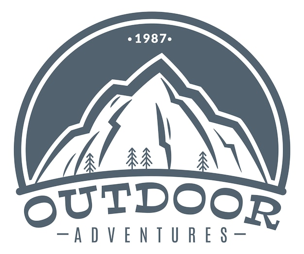 Outdoor adventure retro logo Mountain club emblem