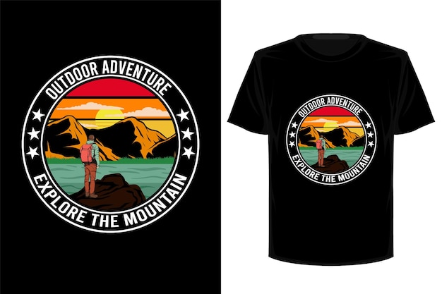 Outdoor adventure retro vintage t shirt design