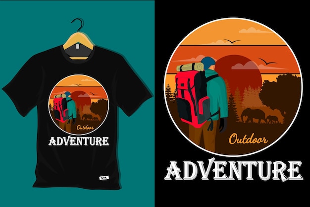 Outdoor Adventure Retro Vintage T Shirt Design