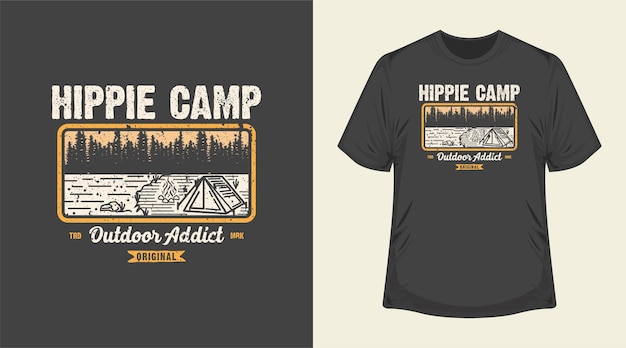 Outdoor adventure t-shirt design kleding voor vissen kamperen wandelen kleur volledige print achtergrond