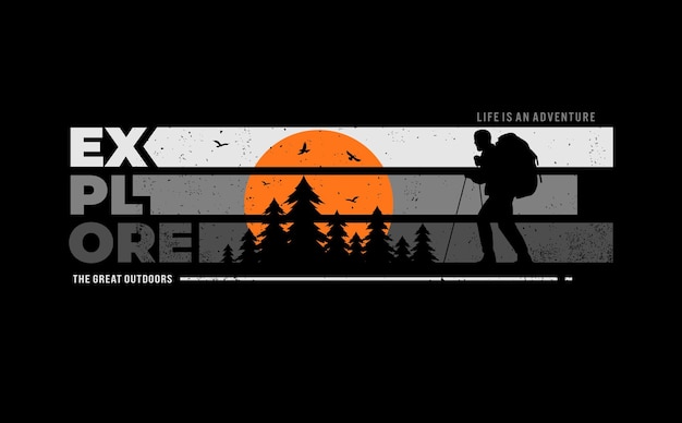 Outdoor adventure for t shirt print .