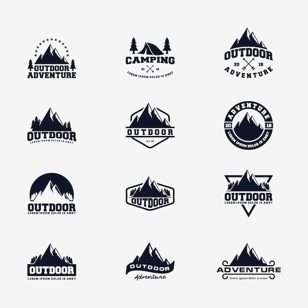 Outdoor avontuur berg logo vector sjabloon