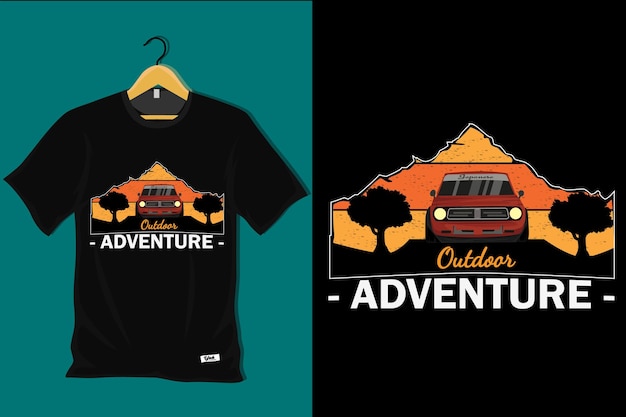 Outdoor avontuur retro vintage t-shirt ontwerp