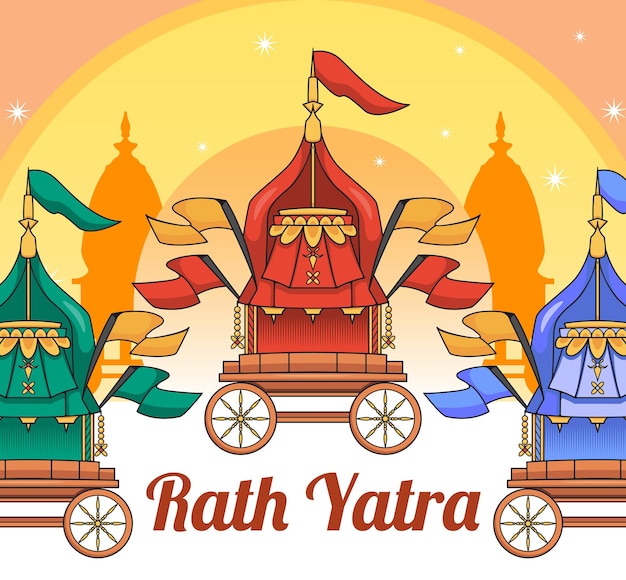 ベクトル rath yatra フェスティバルデーイベントの屋外バナー