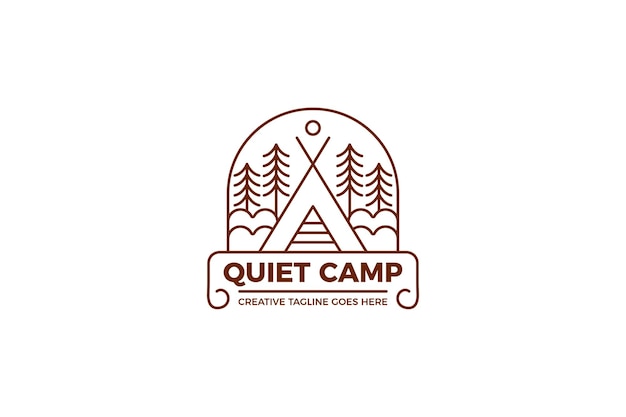 Outdoor camping vintage monoline logo template