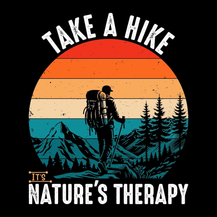 Vector outdoor hiking adventure t shirt design