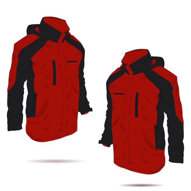 Outdoor jacket mockup vector illustration