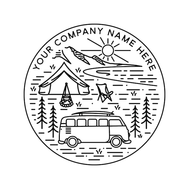 Outdoor line art badge 