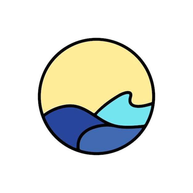 Vector outdoor logo design template beach sea icon vector