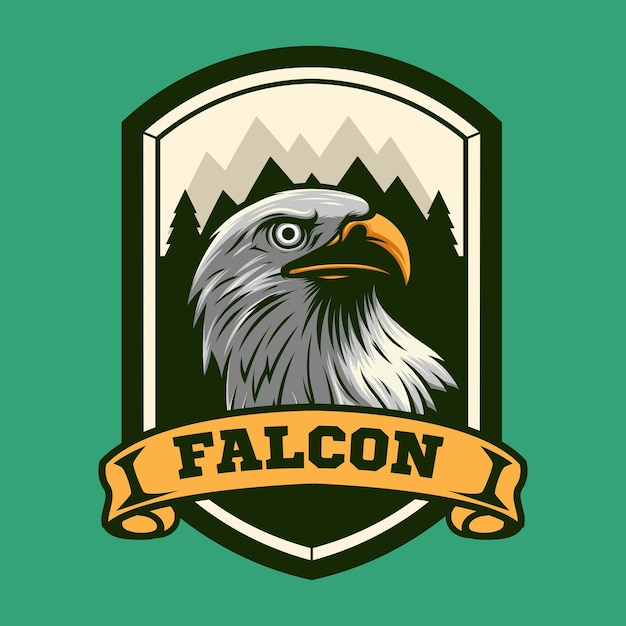 Outdoor logo style with bald eagle