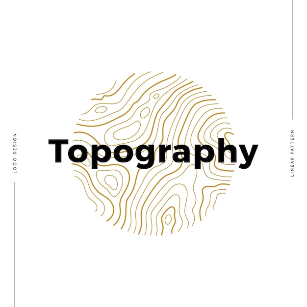 Vector outdoor logo of topographic line map wood rings vector line pattern of shape countour outline pattern for outdoor logo templates contours of tree concepts for geographic logotype