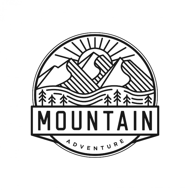 Outdoor logo with lineart style