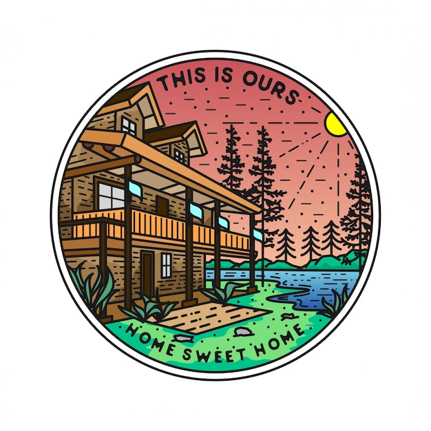 outdoor monoline badge design