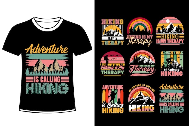 Outdoor Mountain Hiking Tshirt Design and bundle