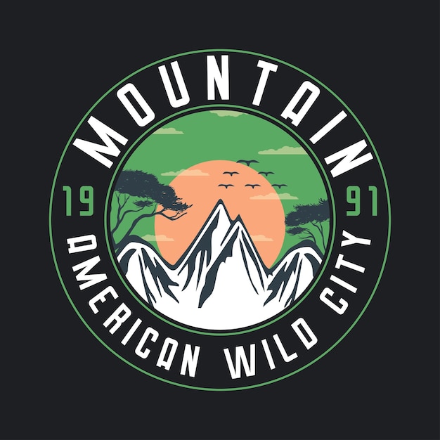 Outdoor Mountain Vector Graphics Design for T shirt