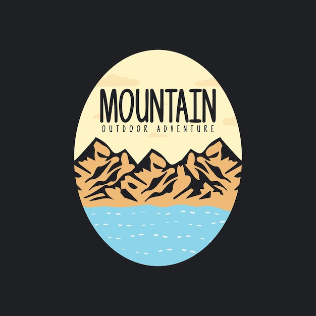 Outdoor mountain vector graphics design voor t-shirt