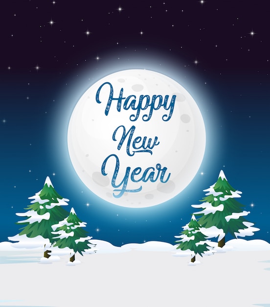 Outdoor new year card template