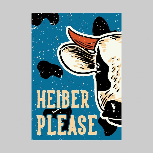 Poster design per esterni heiber per favore vintage