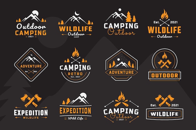 Outdoor retro emblems collection