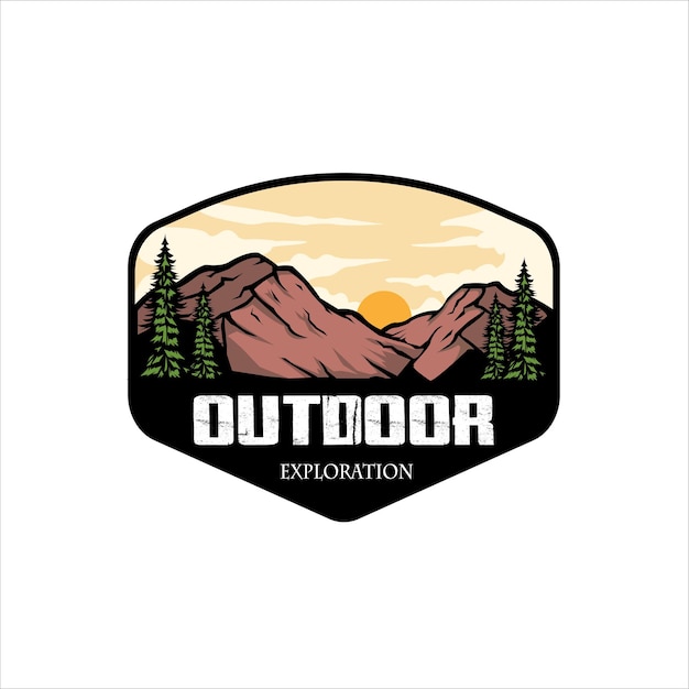 Vector outdoor vector logo, mountain outdoor premium logo vector design